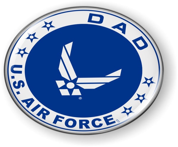 USAF - U.S. Air Force Dad Emblem (White Wings)